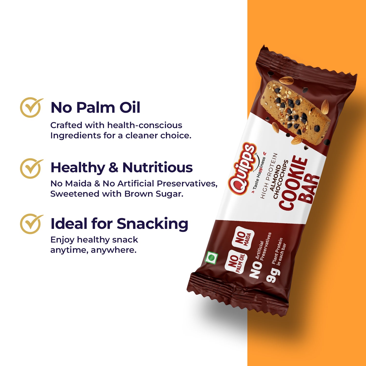 High Protein Cookie Bar - Almond-Choco chips (35gm)