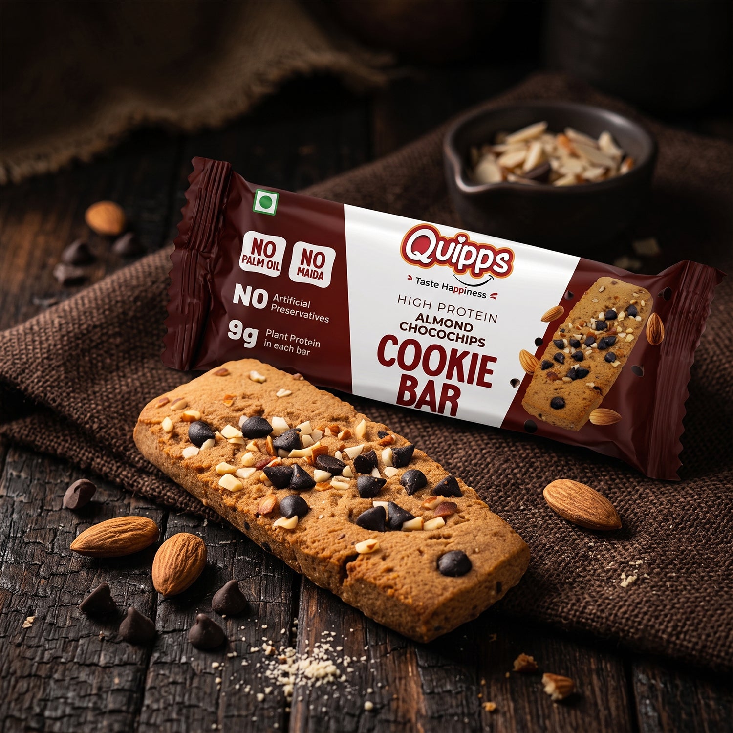 High Protein Cookie Bar - Almond-Choco chips (35gm)