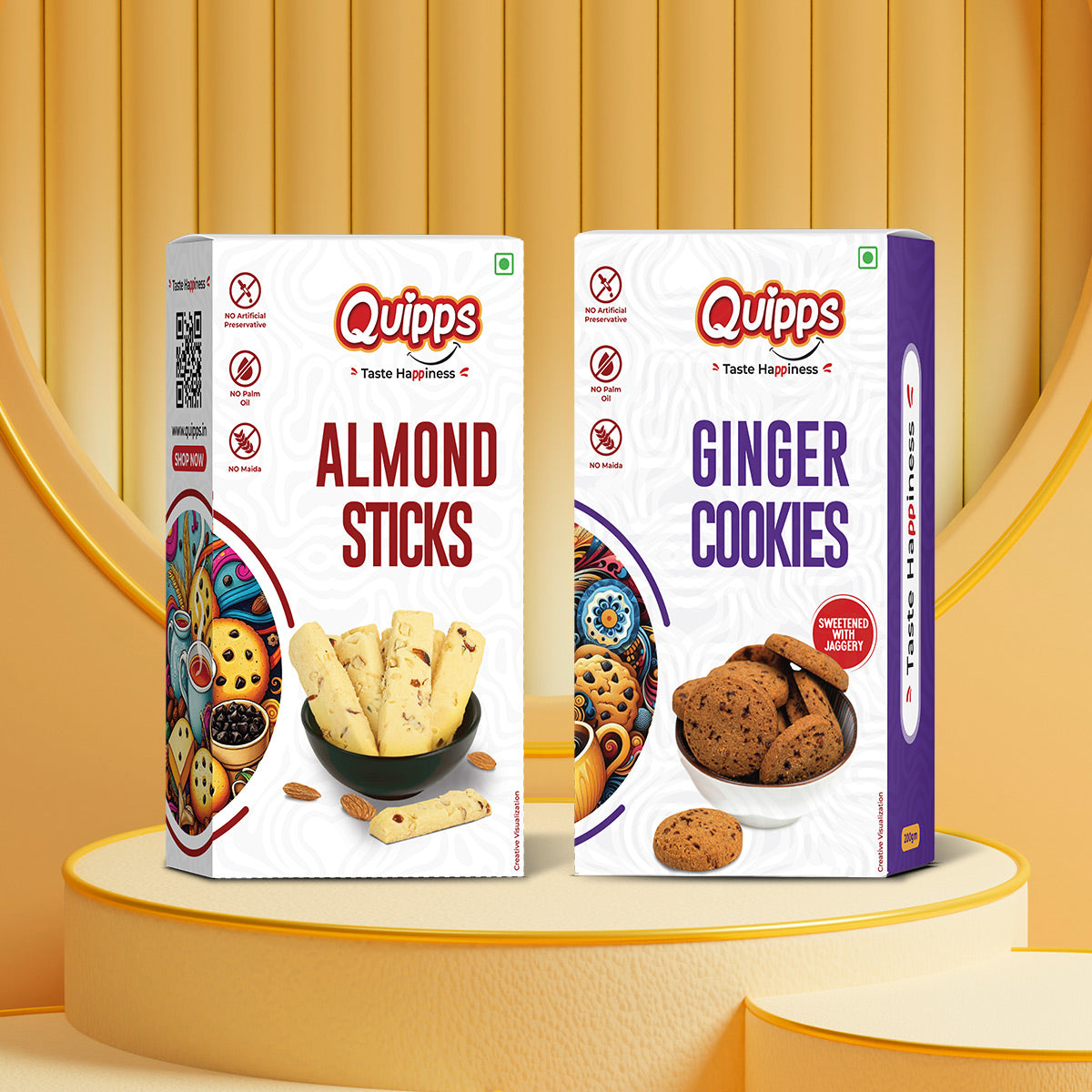 Cookies box - Almond Sticks + Ginger Cookies (PACK OF 2)