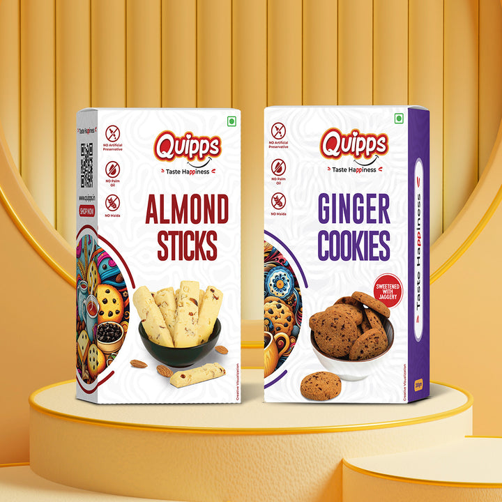 Cookies box - Almond Sticks + Ginger Cookies (PACK OF 2)