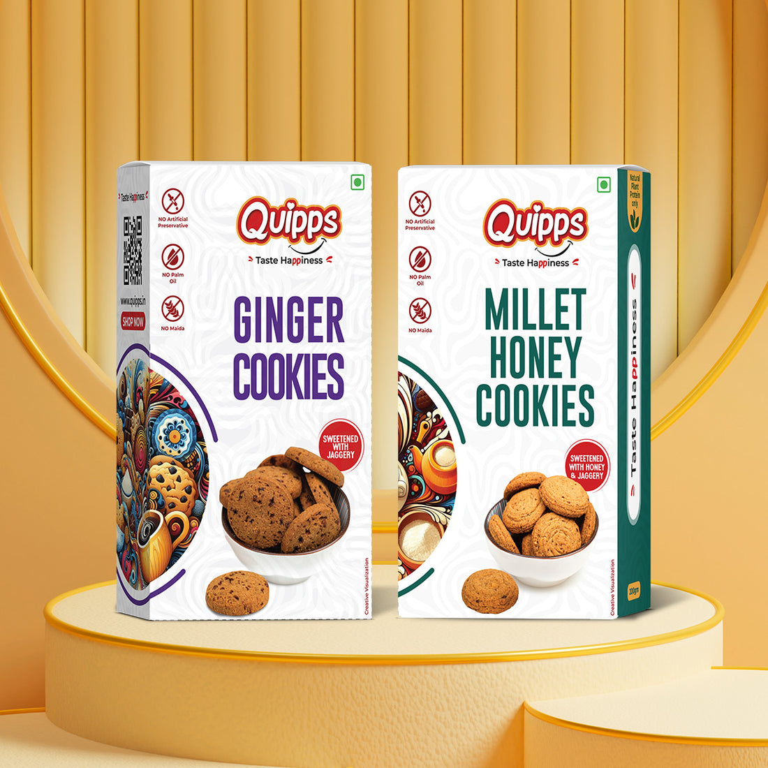 Cookies box - Millet Honey Cookies + Ginger Cookies (PACK OF 2)