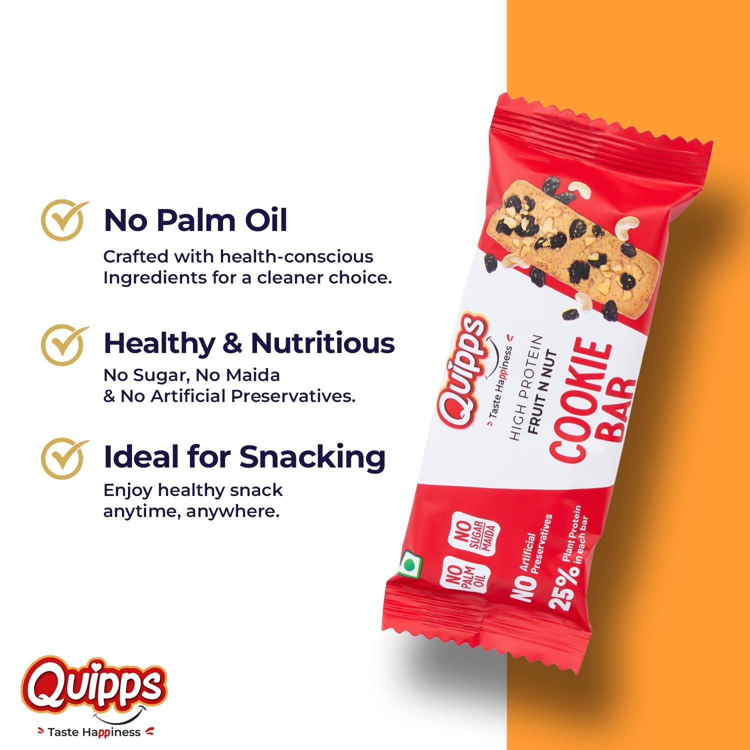 Protein Power Cookie Bars - Fruit N Nut + Almond Choco chips (PACK OF 10)