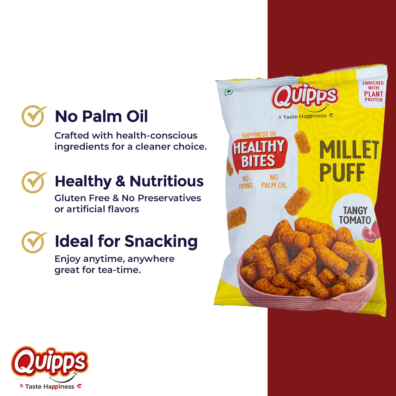 Protein Packed Millet Puff - Tangy Tomato (10gm Protein in each pack)