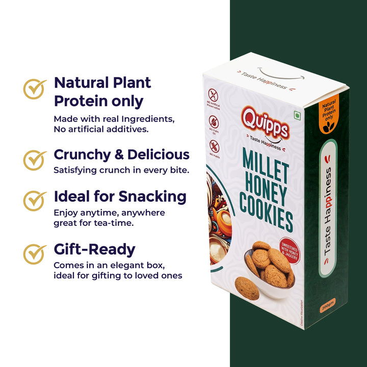 Jumbo Cookie Box - Almond + Ginger + Choco chips + Millet Honey Cookies (PACK OF 4)