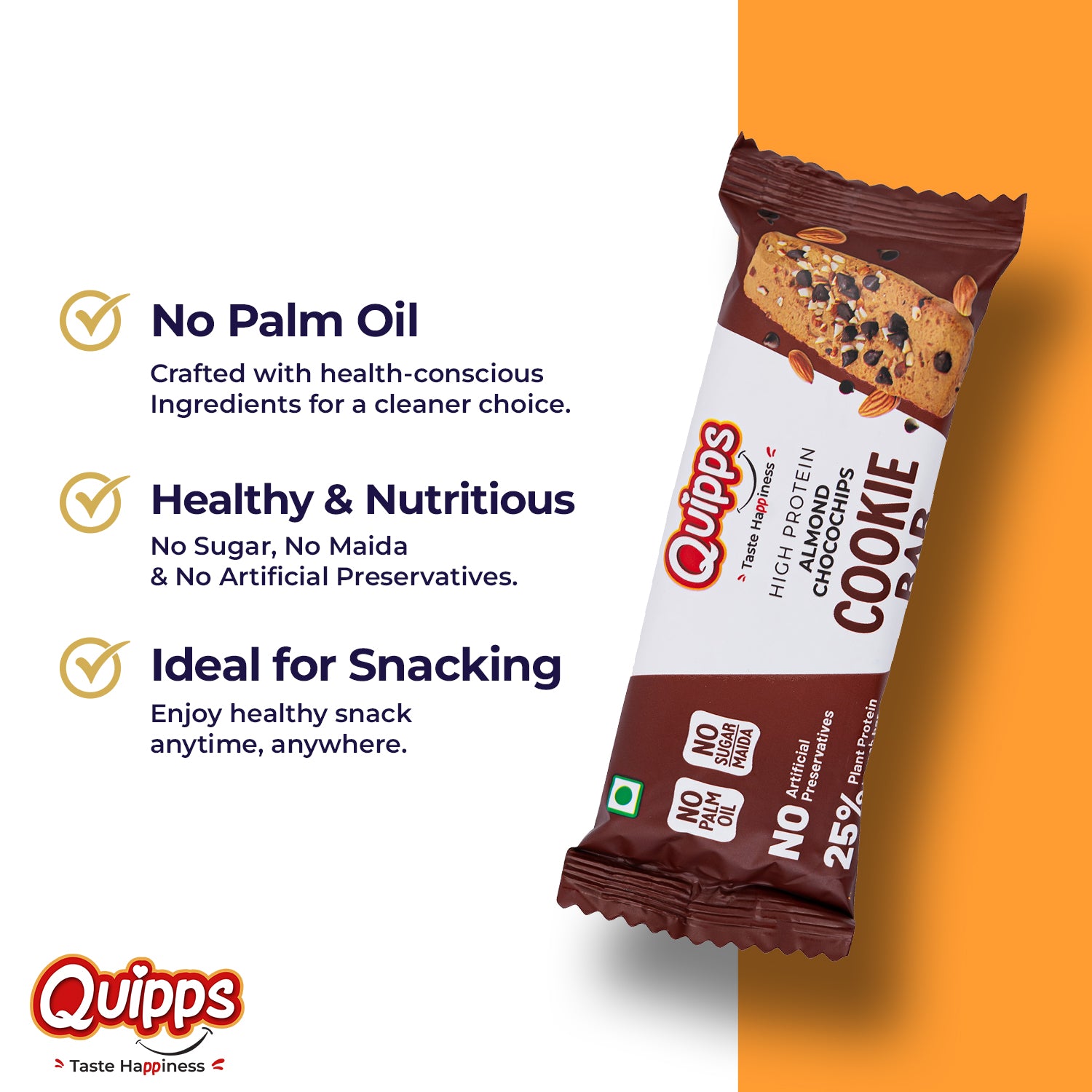 High Protein Cookie Bar - Almond-Choco chips (35gm)
