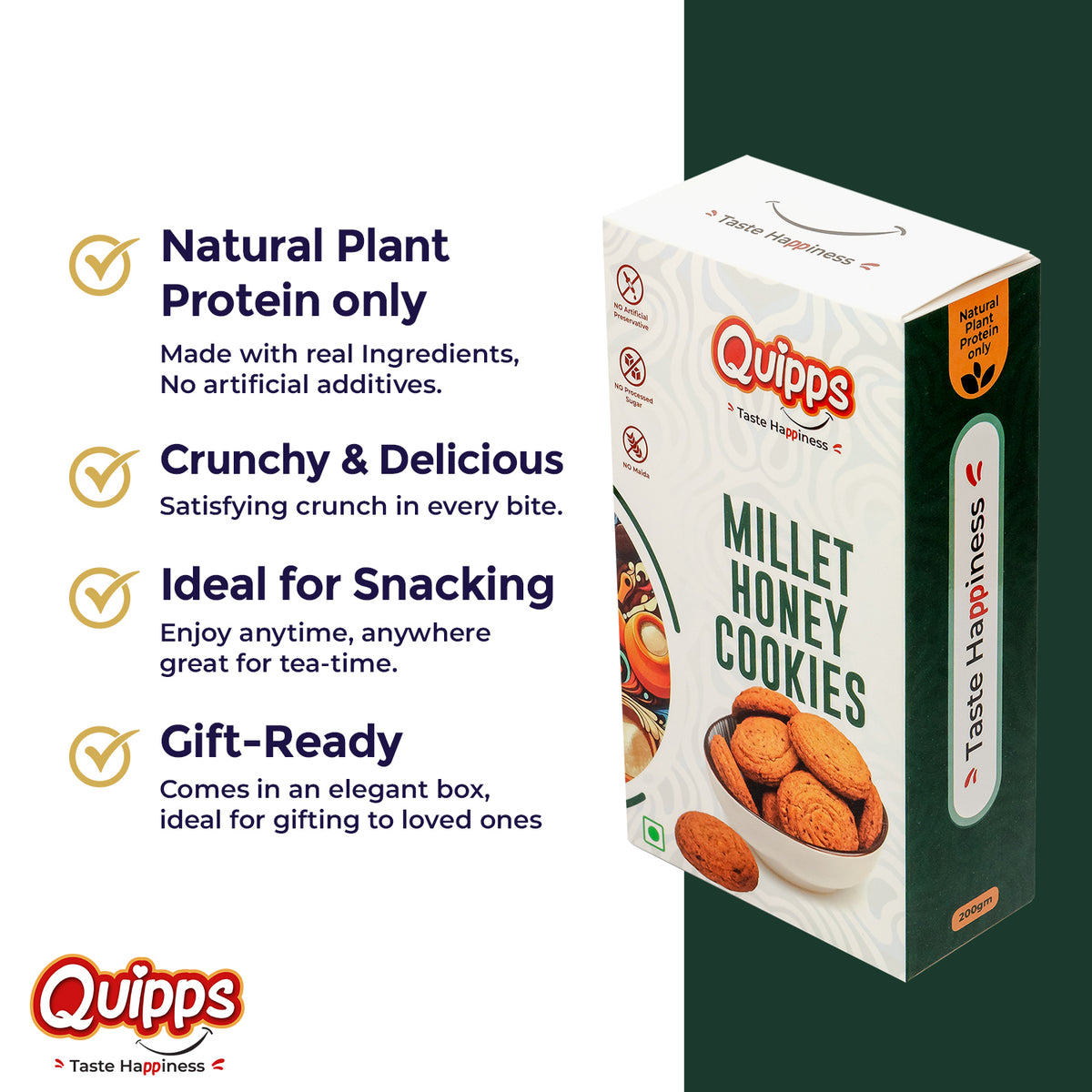 Millet Honey & Ginger Cookies | Healthy Organic Snack Combo – Quipps