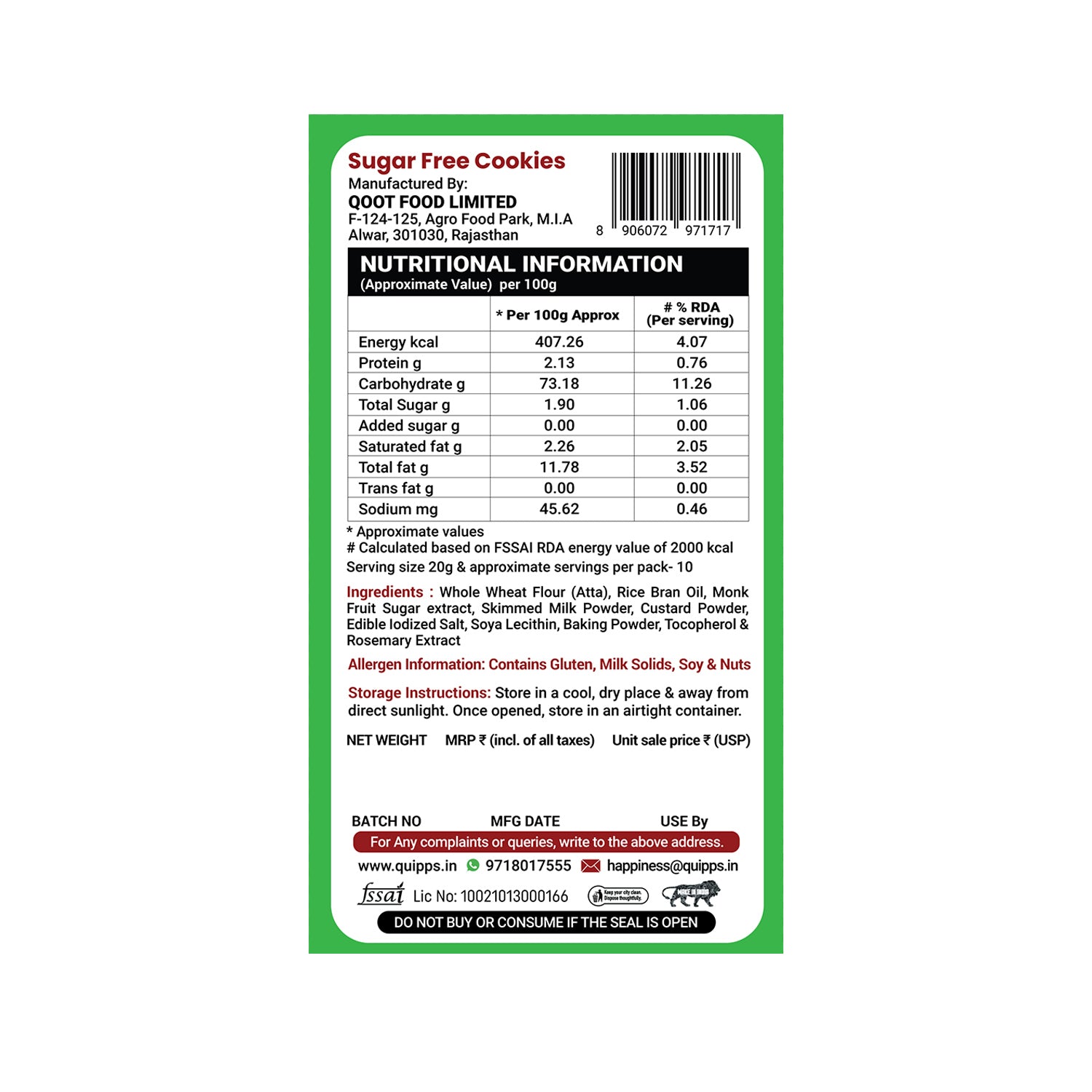 Sugar-Free Cookies with Monk Fruit Extract