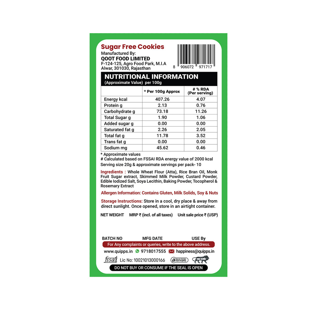 Sugar-Free Cookies with Monk Fruit Extract