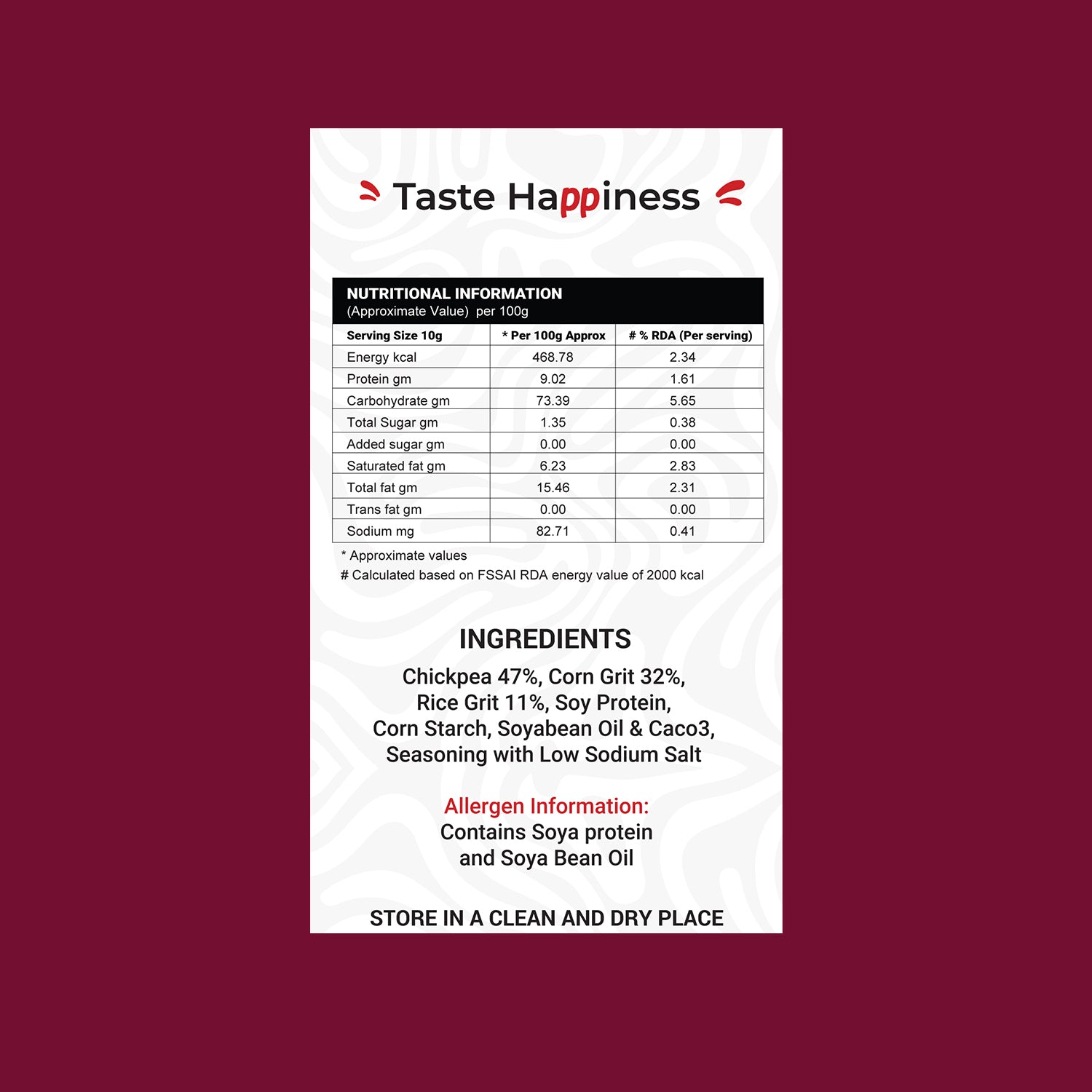 Low sodium Chickpea Puffs