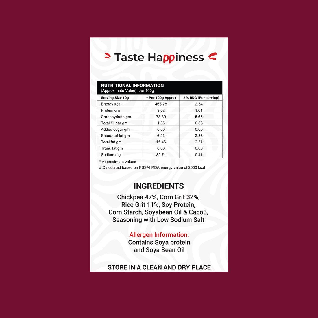 Low sodium Chickpea Puffs